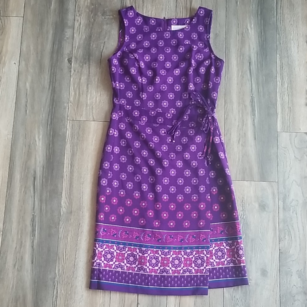 Sag Harbor Purple Wrap Dress, Size 8